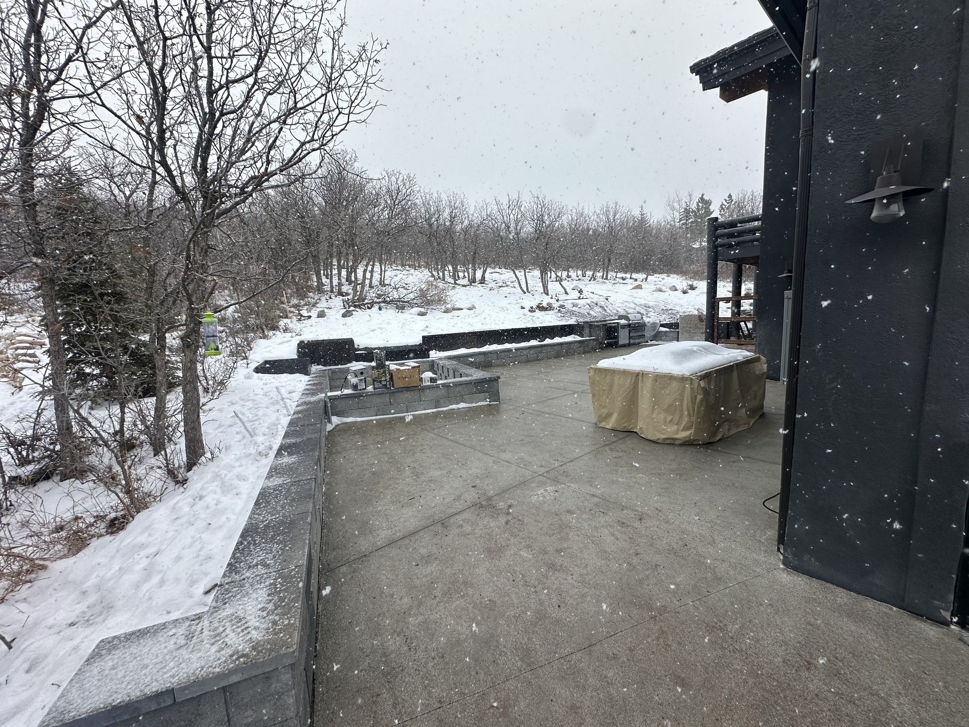 Patio and retaining walls at a Park City home
